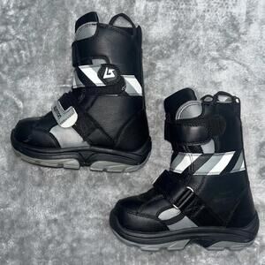 Burton Snowboard Boots Kids Mini Grom 13C Youth Black White Gray Soft Flex Warm